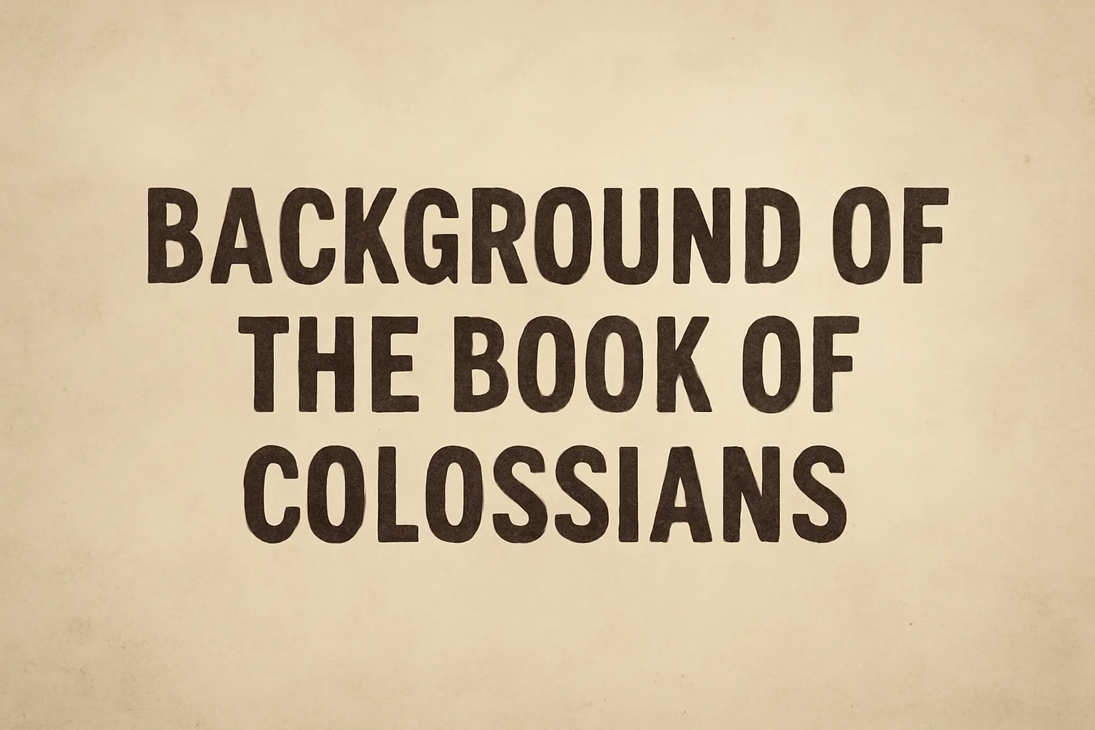 background of the book of colossians