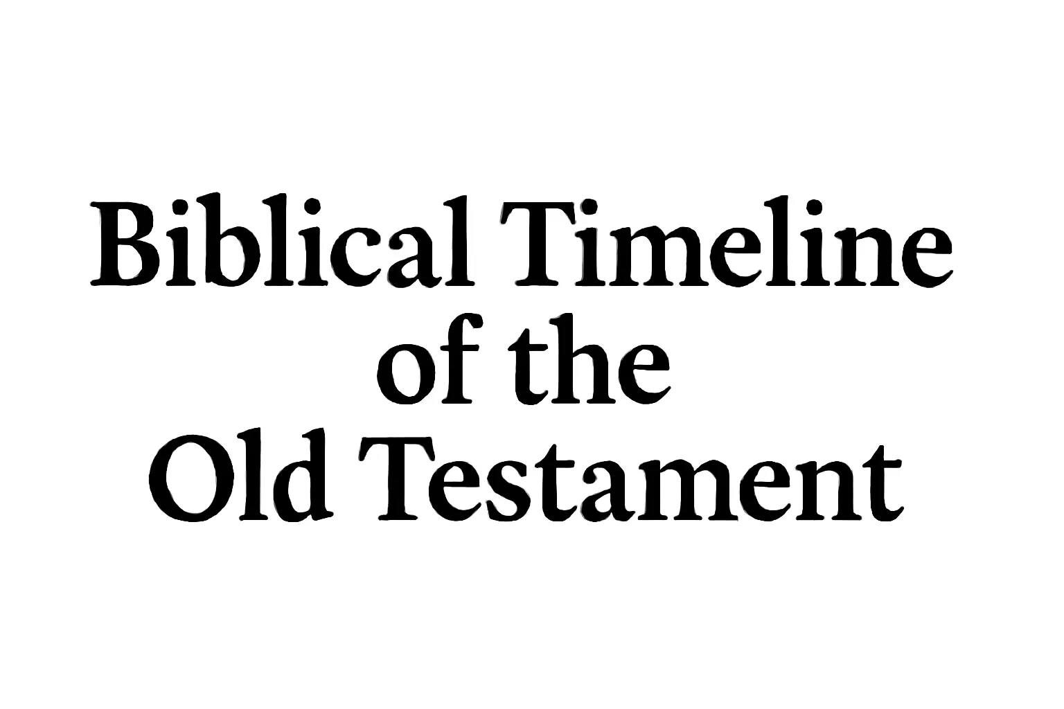 biblical timeline old testament
