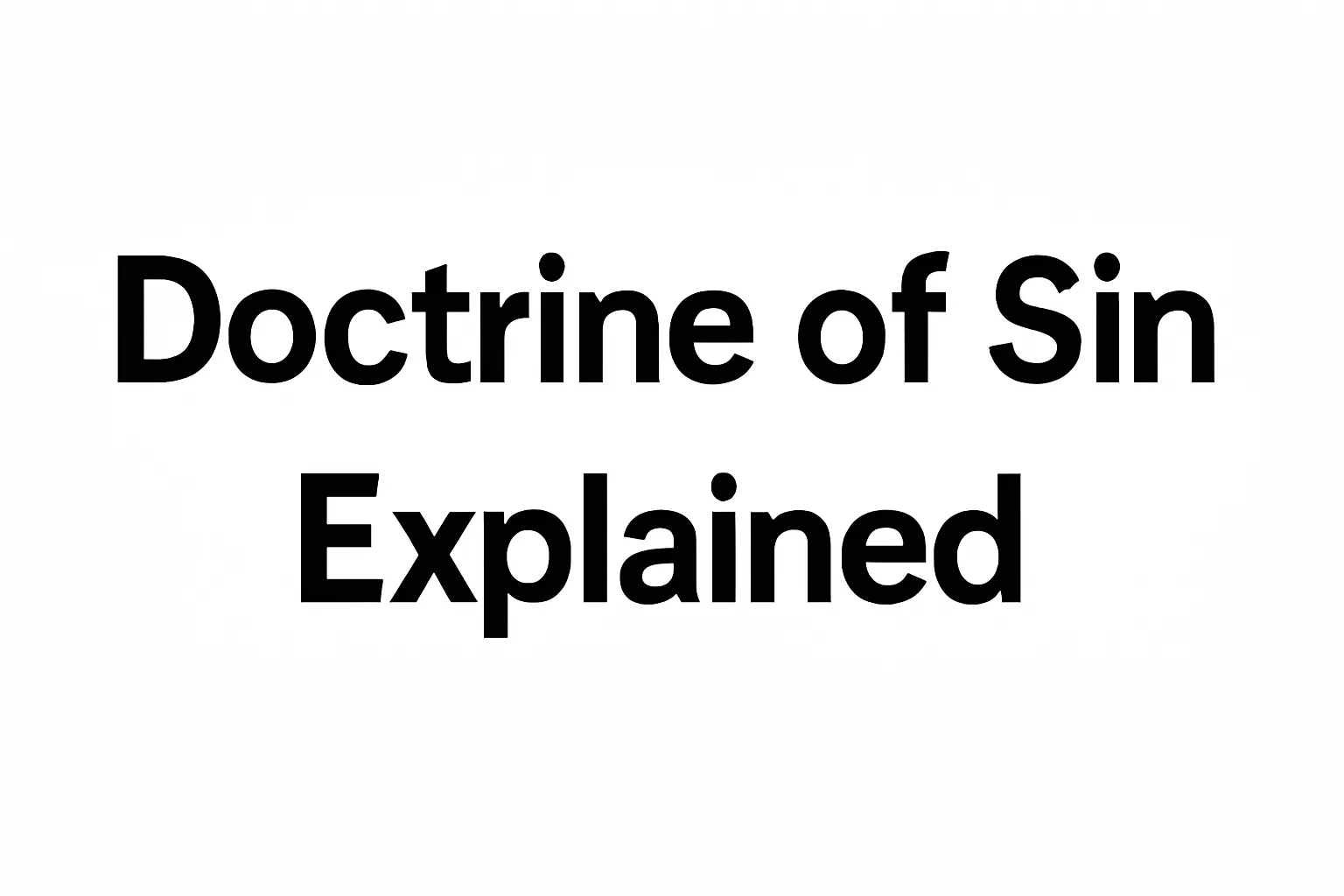 doctrine of sin explained