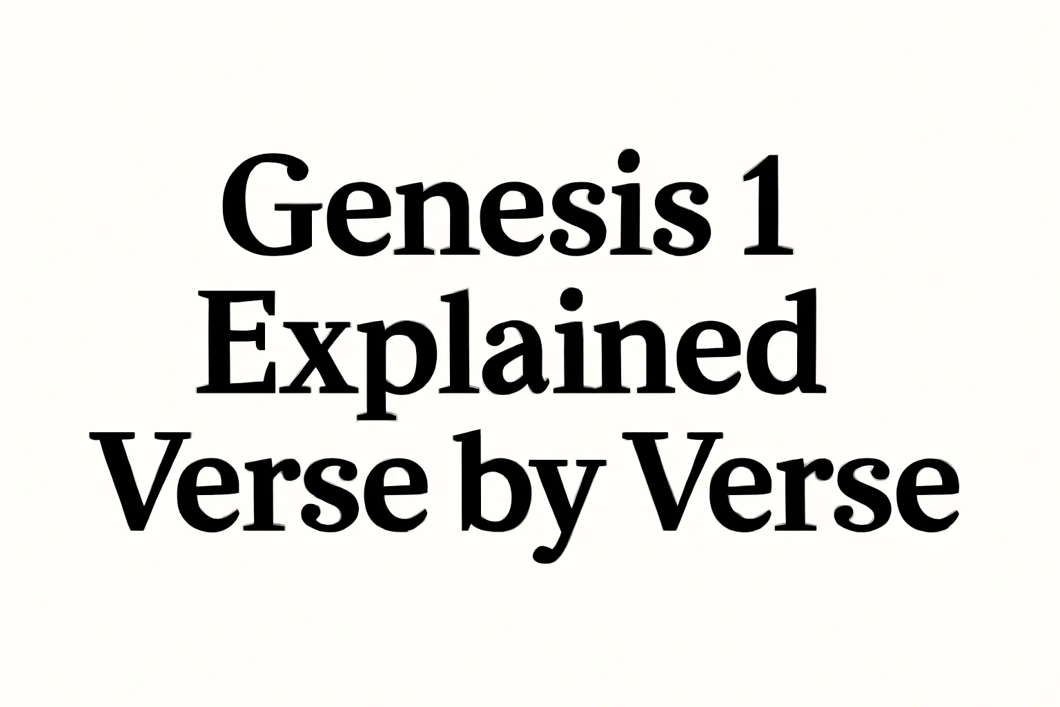 genesis 1 explained verse by verse