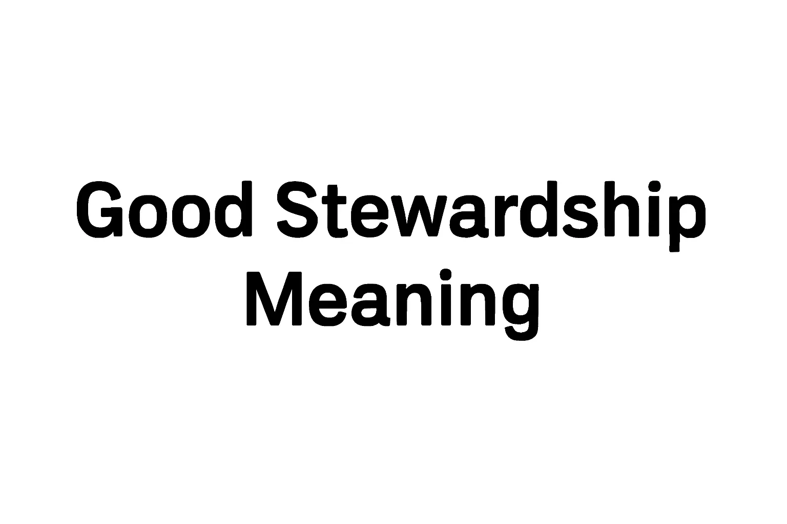 good stewardship meaning