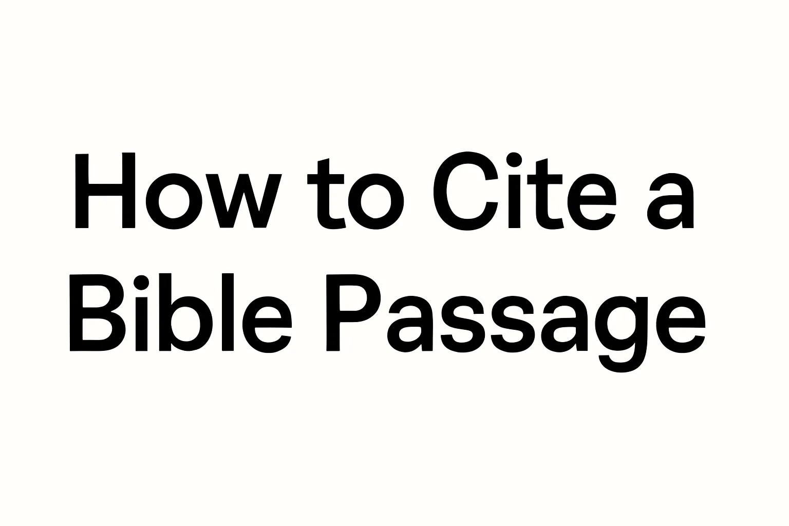 how to cite a bible passage