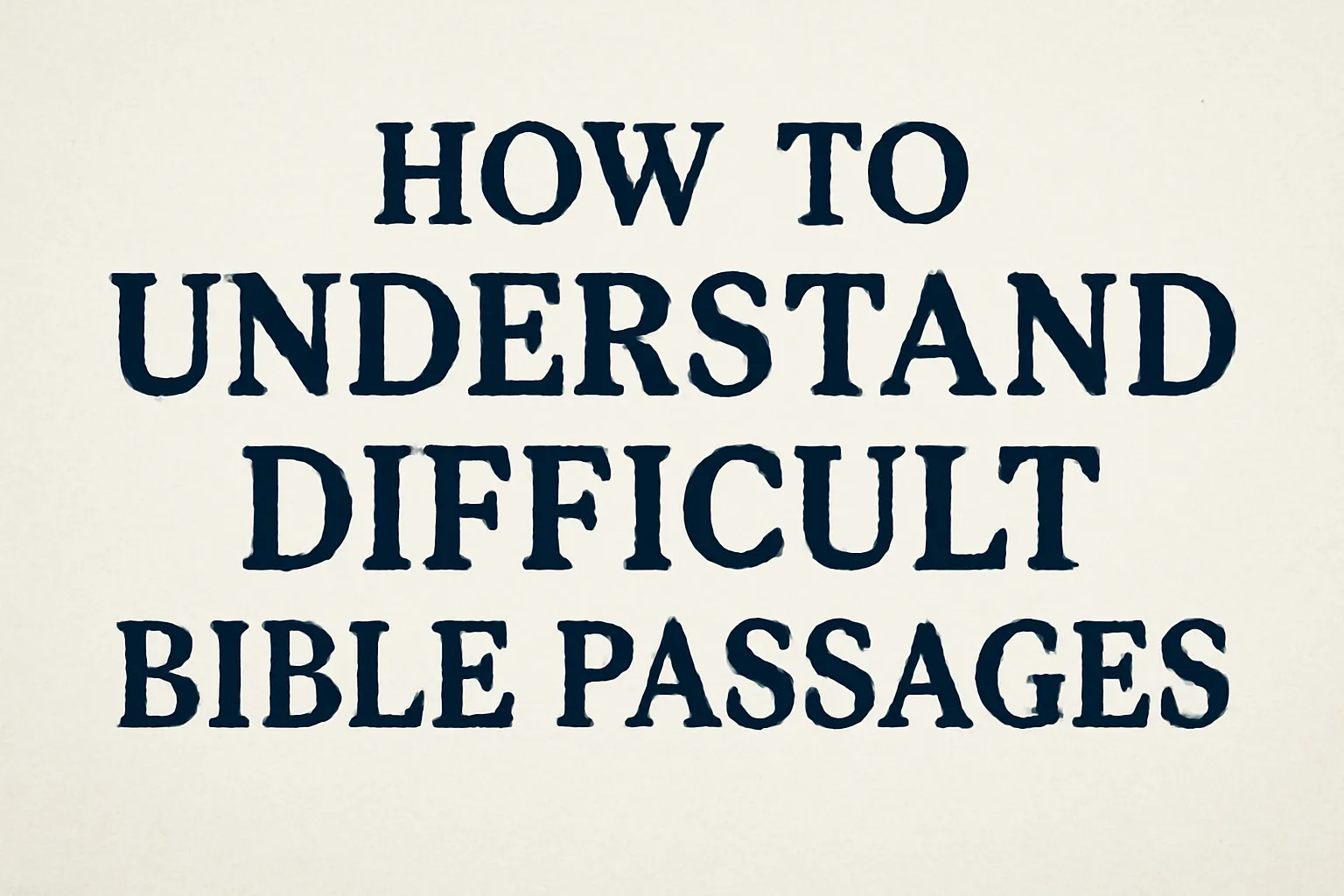 how to understand difficult bible passages