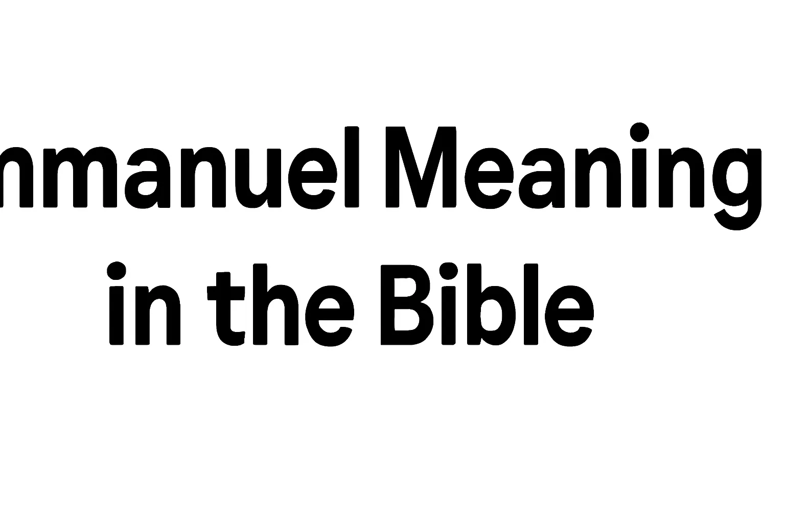 immanuel meaning in the bible