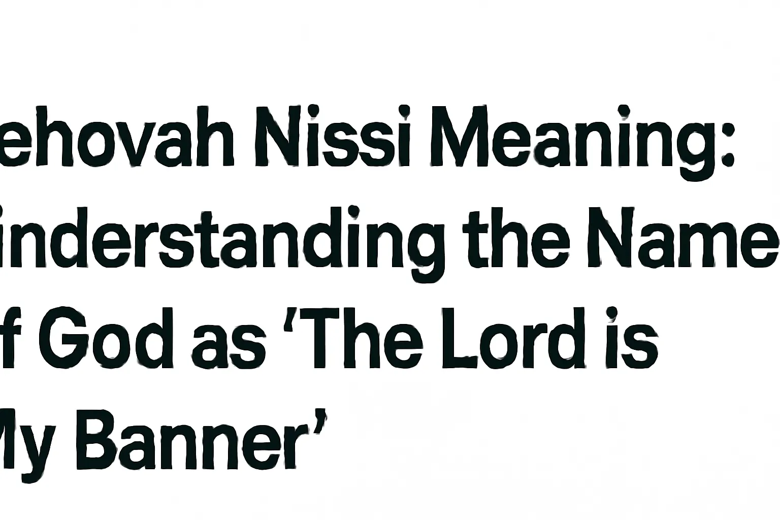 jehovah nissi meaning