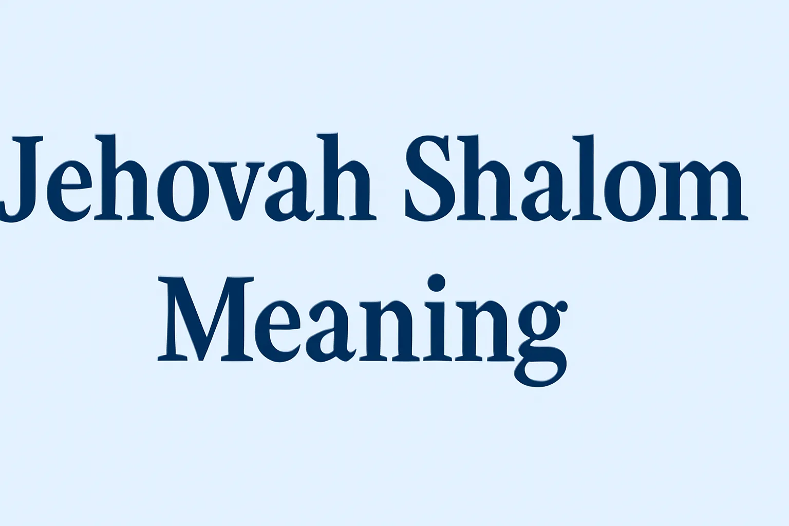 jehovah shalom meaning