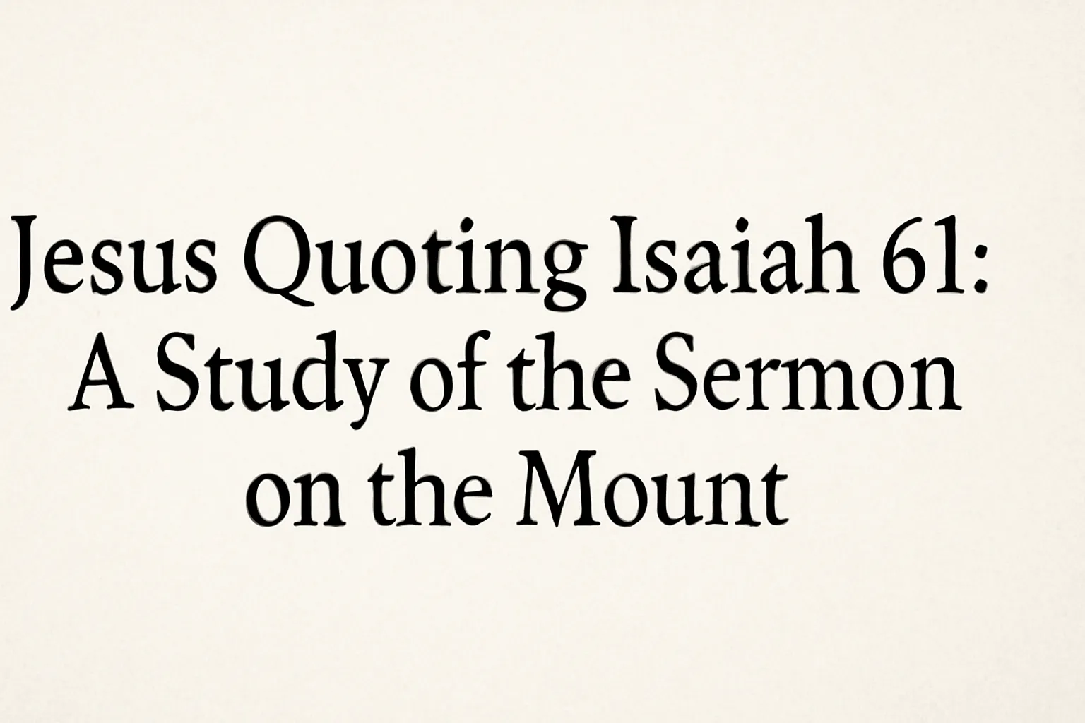 jesus quoting isaiah 61