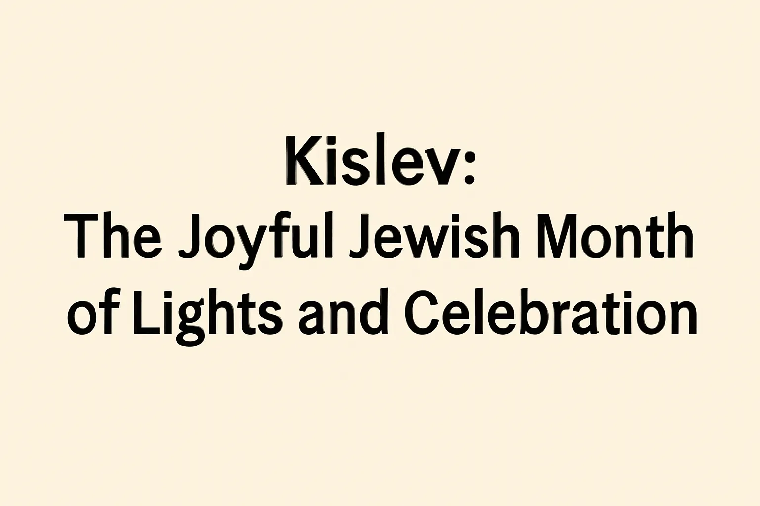 kislev jewish month