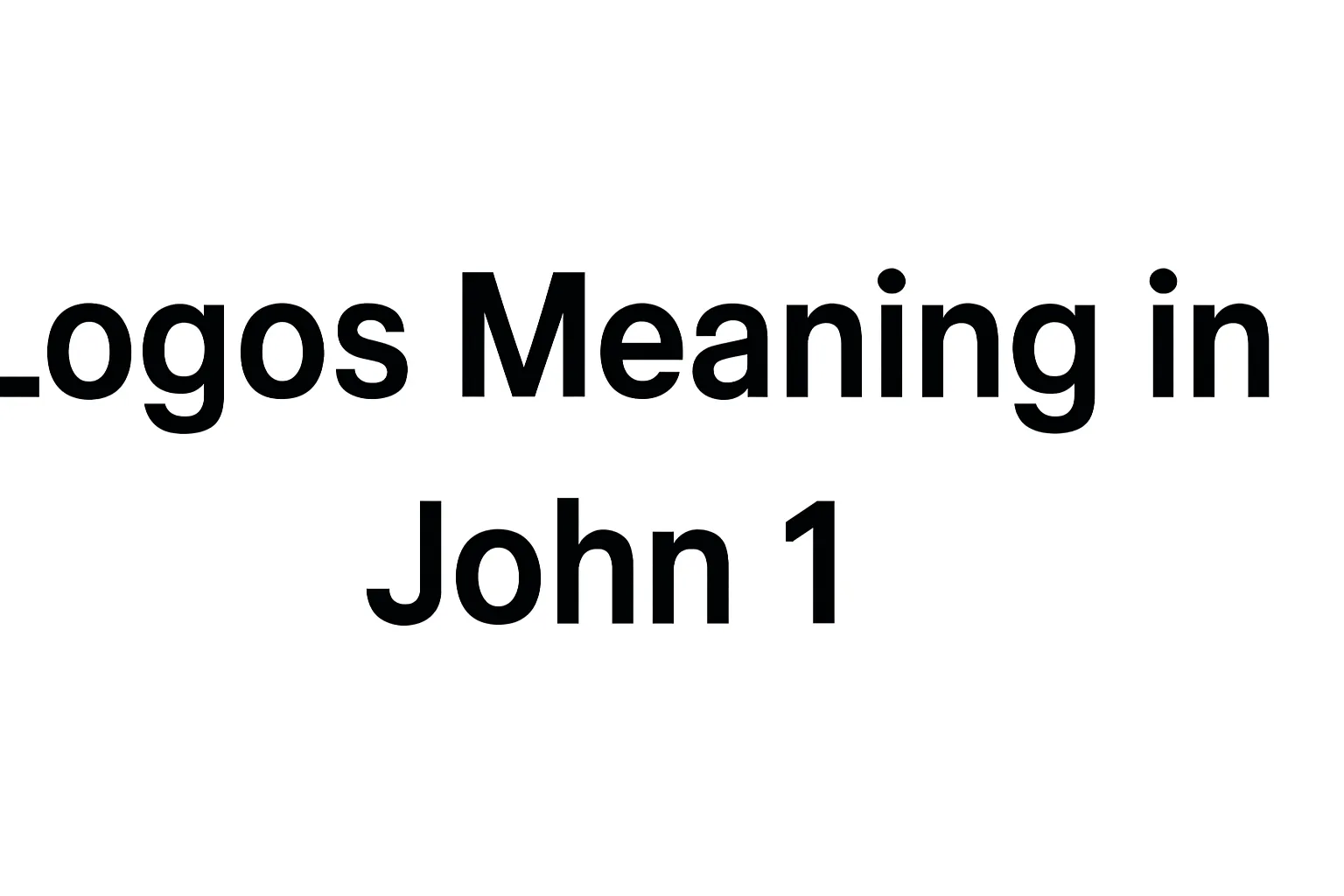logos meaning in john 1