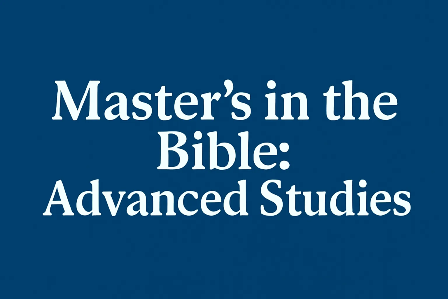 master in the bible