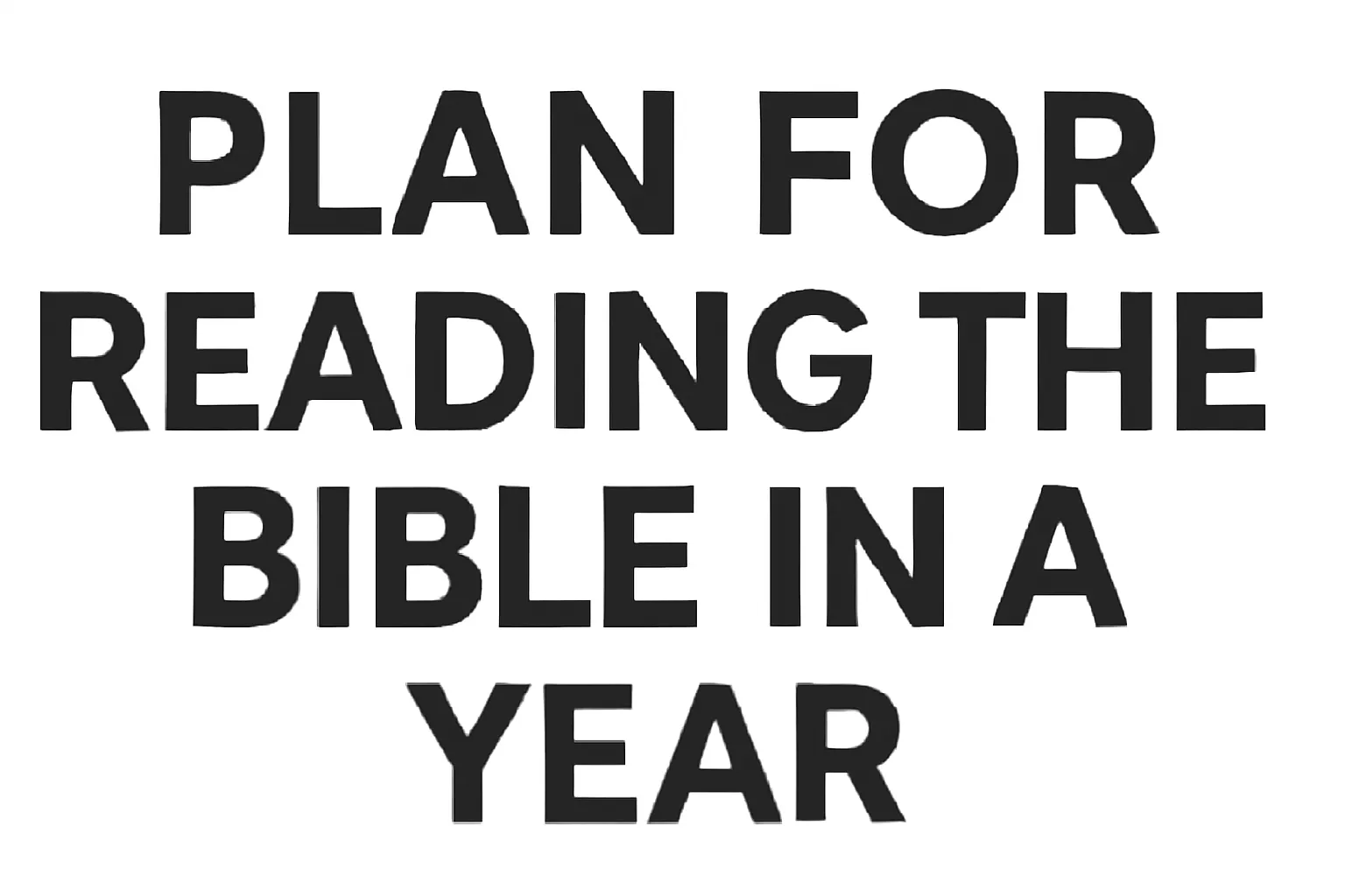 plan for reading the bible in a year