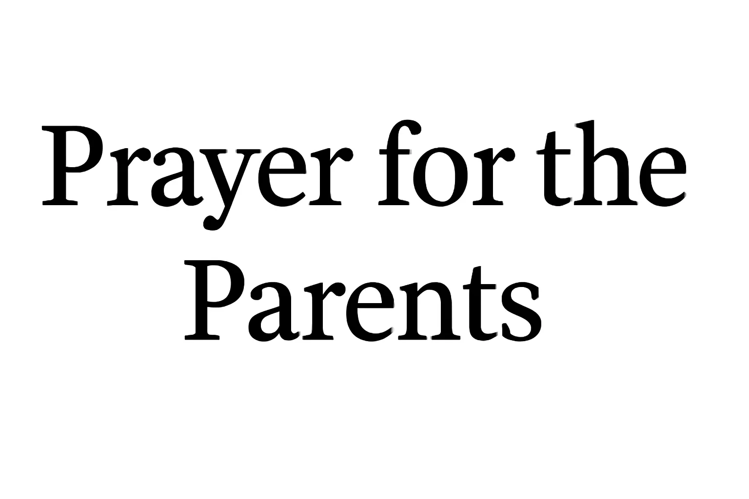 prayer for the parents
