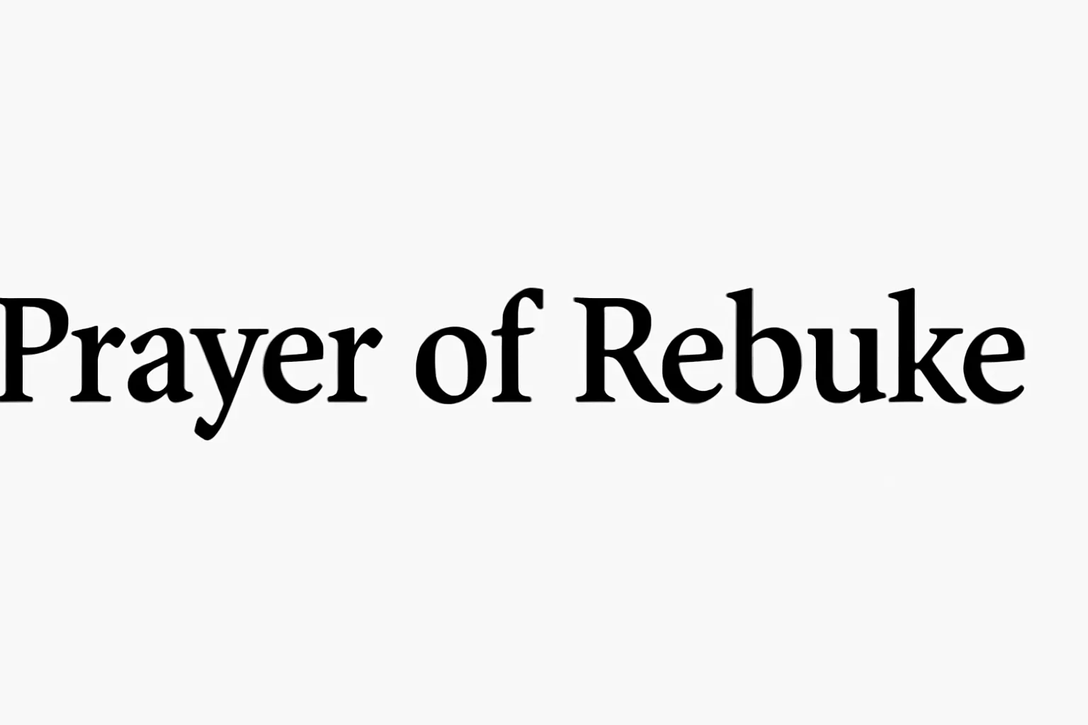 prayer of rebuke
