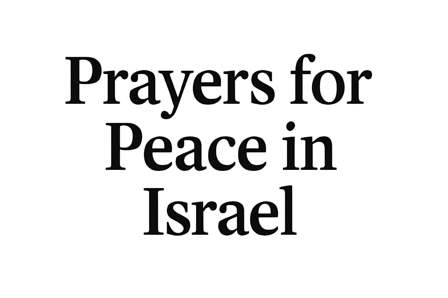 prayers for peace in israel