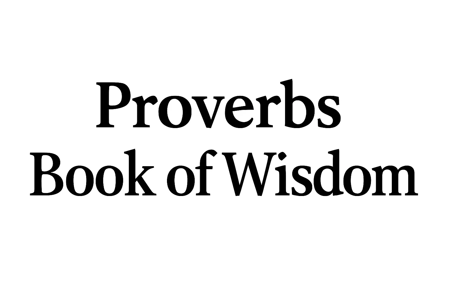 proverbs book of wisdom
