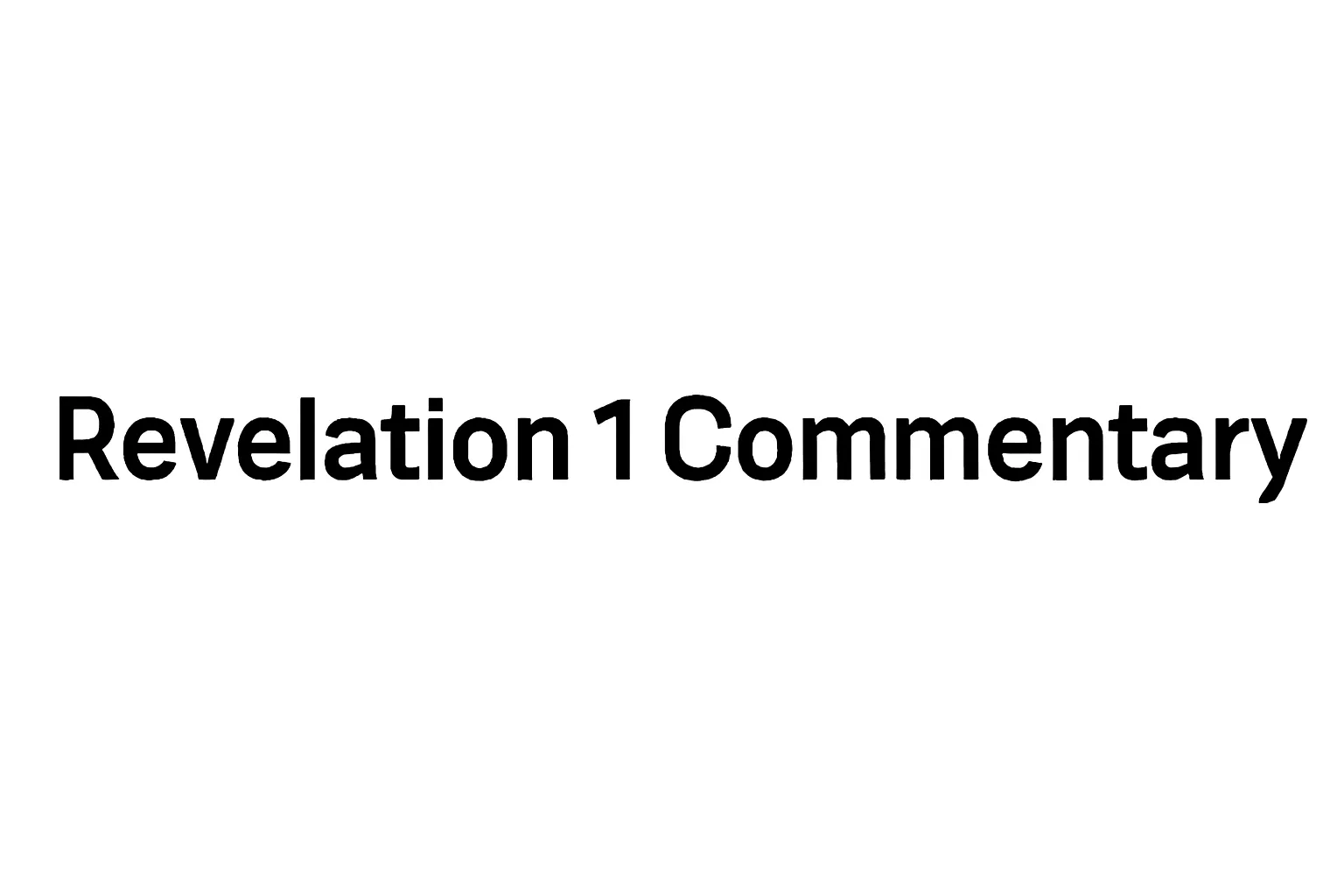 revelation 1 commentary