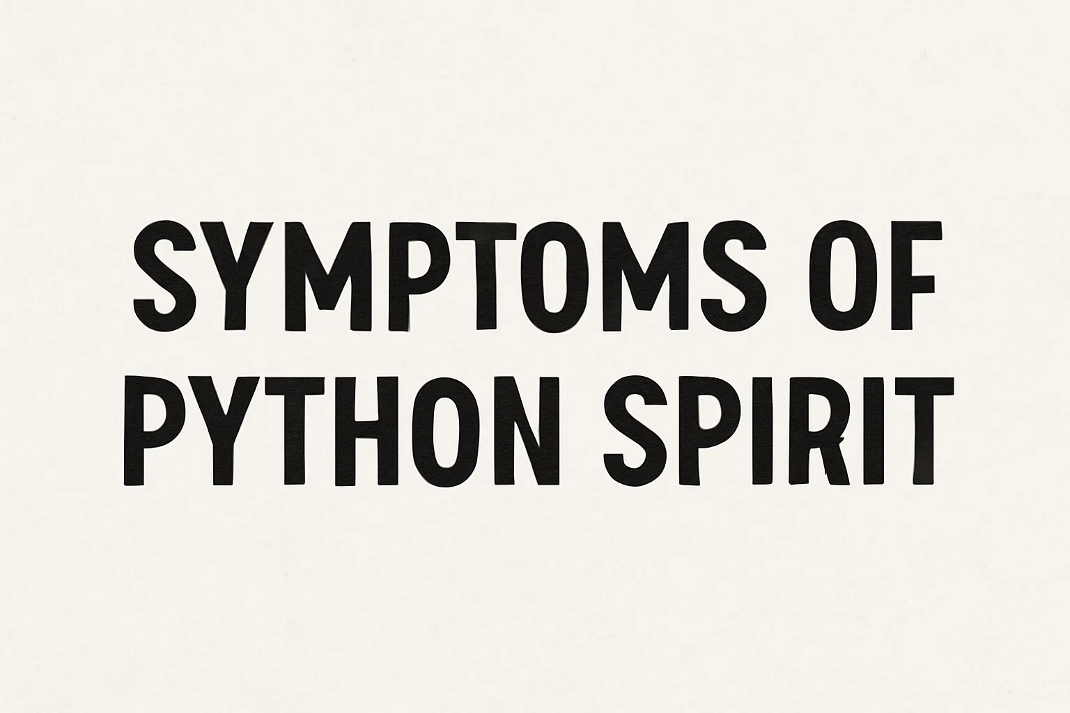 symptoms of python spirit