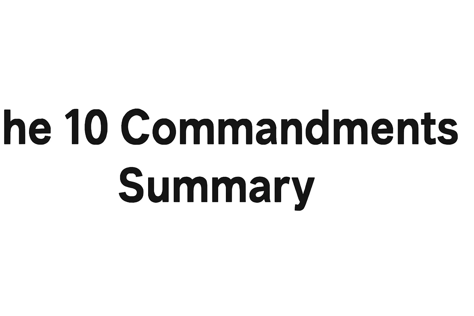 the 10 commandments summary