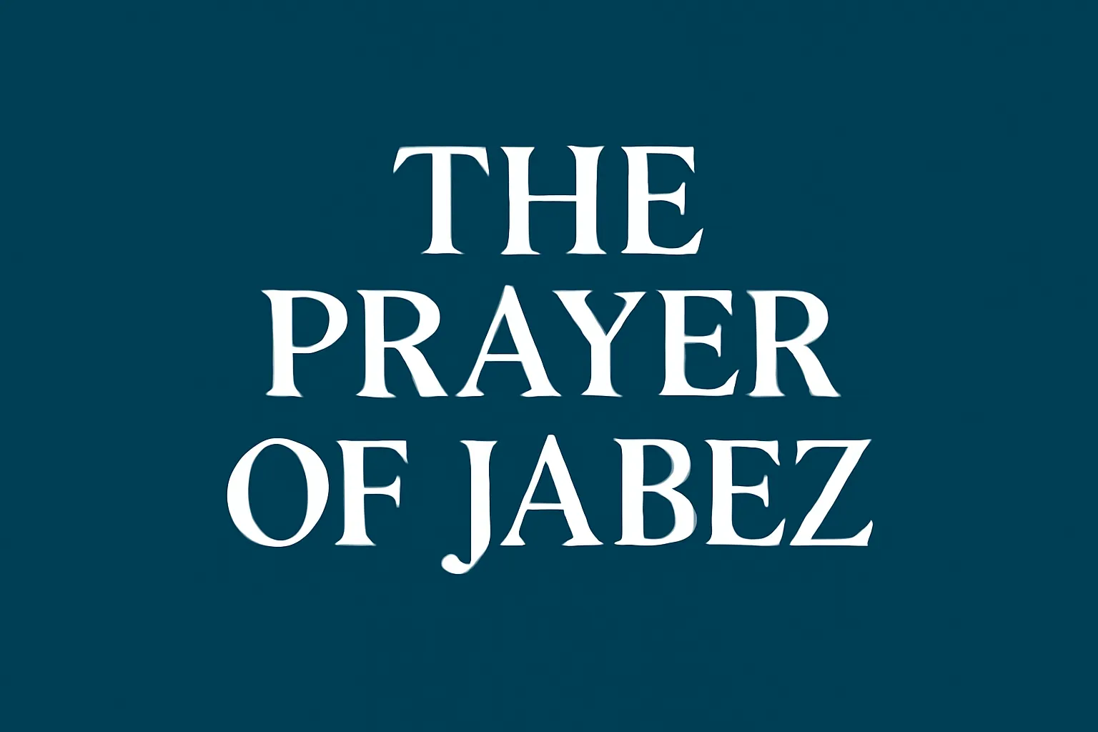 the prayer of jabez