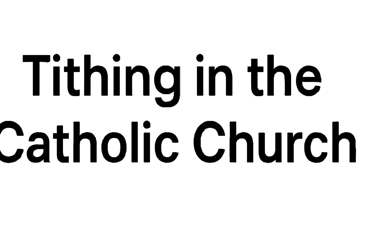 tithing in the catholic church